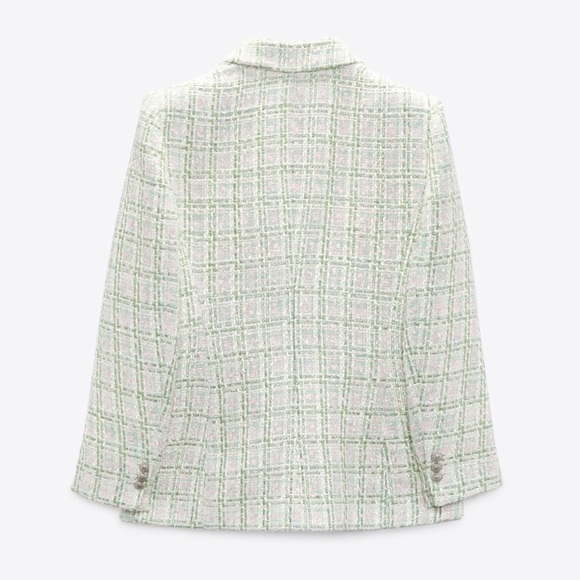 SOLD 💟 ZARA Double-breasted Textured Weave Size Large - Picture 4 of 16